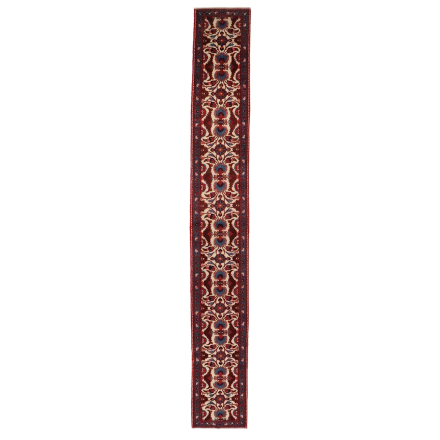 2'7 x 19'2 Hand-Knotted Persian Kashan Carpet Runner