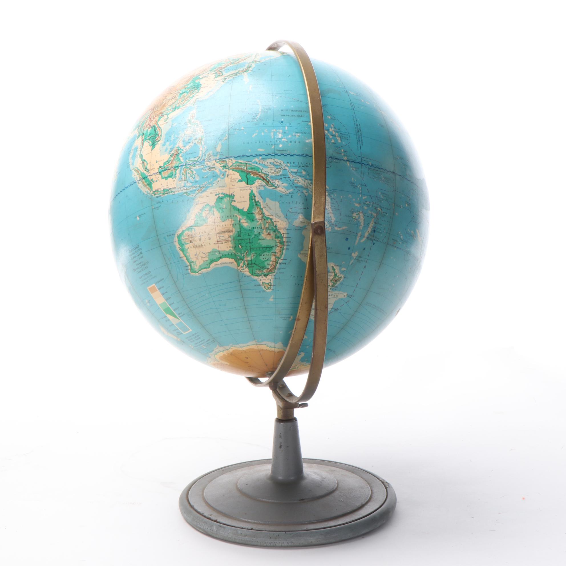 Cartocraft Physical-Political Globe on Stand
