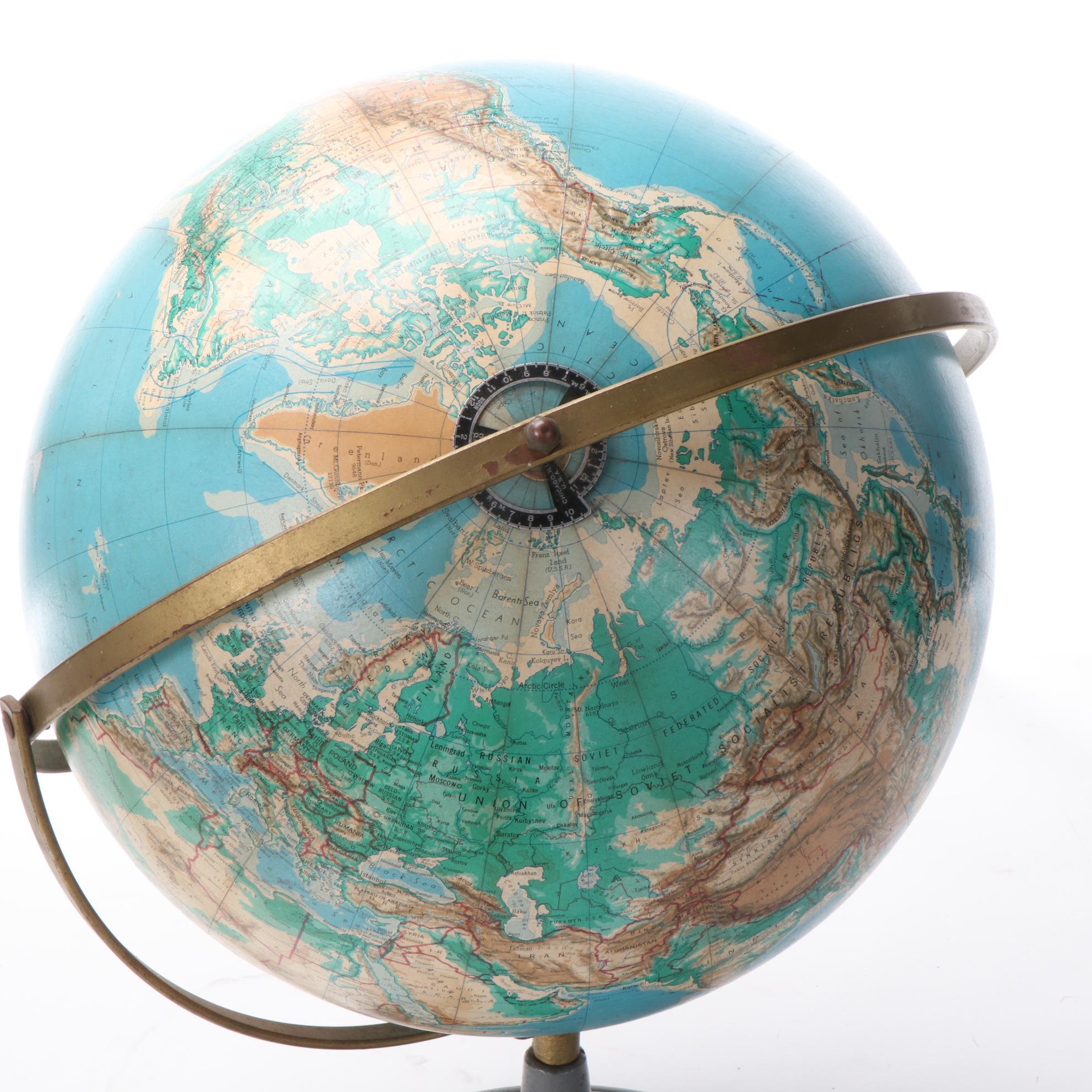 Cartocraft Physical-Political Globe on Stand