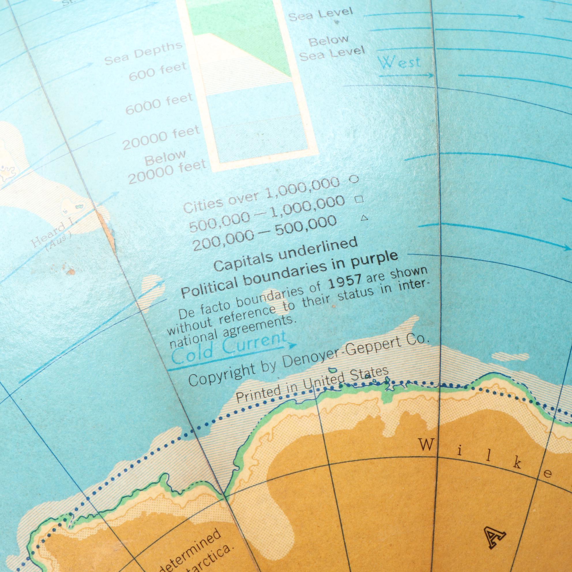 Cartocraft Physical-Political Globe on Stand