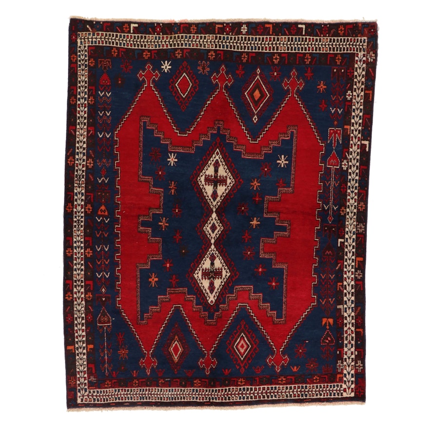 5'5 x 7'2 Hand-Knotted Persian Afshar Area Rug