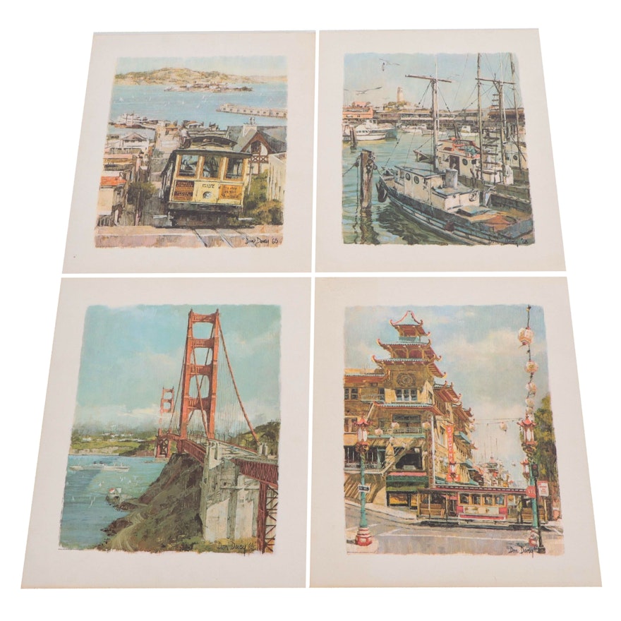 Offset Lithographs After Don Davey of San Francisco Landscapes