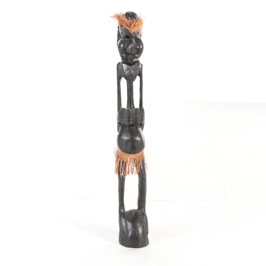 African Style Hand-Carved Wood Figure, Late 20th Century