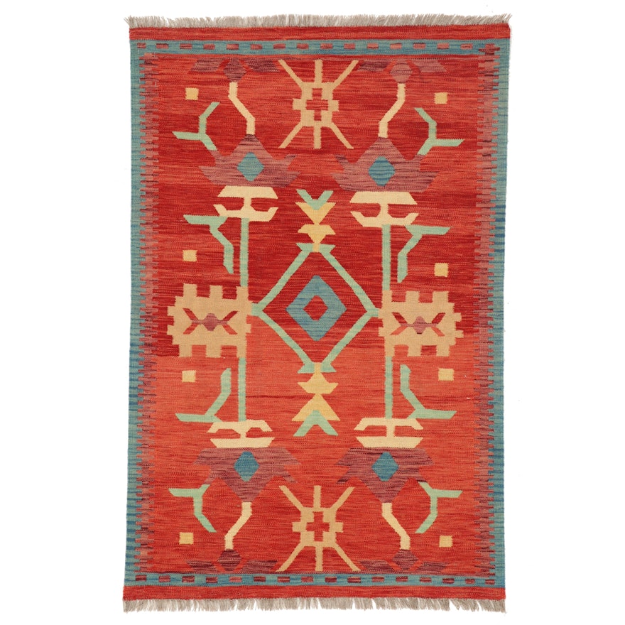 3'4 x 5'2 Handwoven Afghan Kilim Area Rug