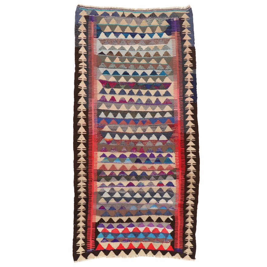 4'3 x 9' Handwoven Persian Kilim Long Rug