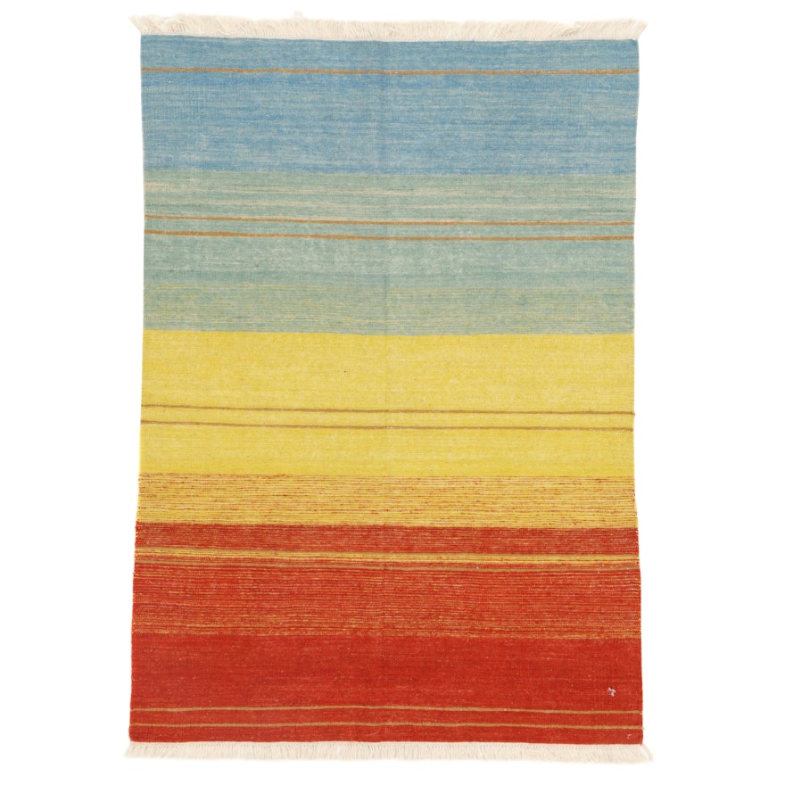 4'2 x 6'1 Handwoven Kilim Area Rug