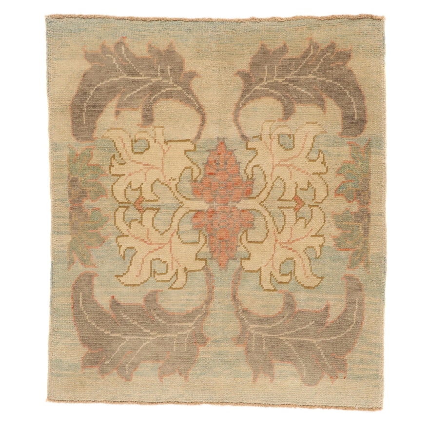 4'4 x 5' Hand-Knotted Turkish Donegal Area Rug