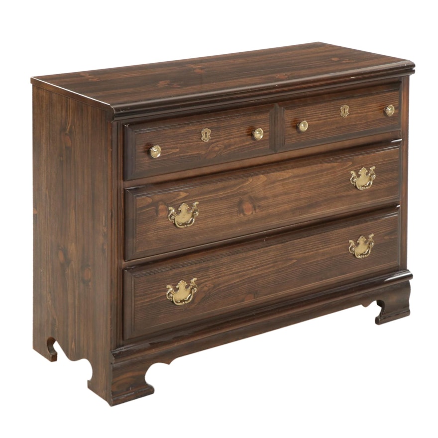Bassett Colonial Style Pine Chest of Drawers, Late 20th Century