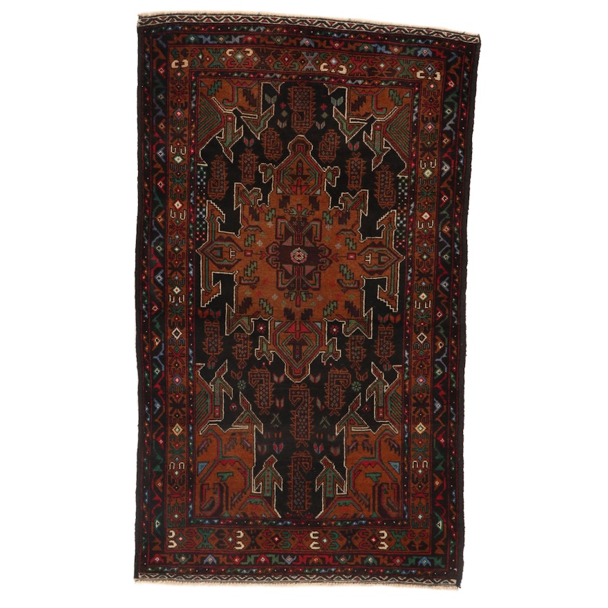 3'1 x 5'4 Hand-Knotted Afghan Baluch Area Rug
