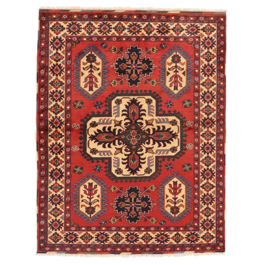 5' x 6'6 Hand-Knotted Afghan Turkmen Area Rug