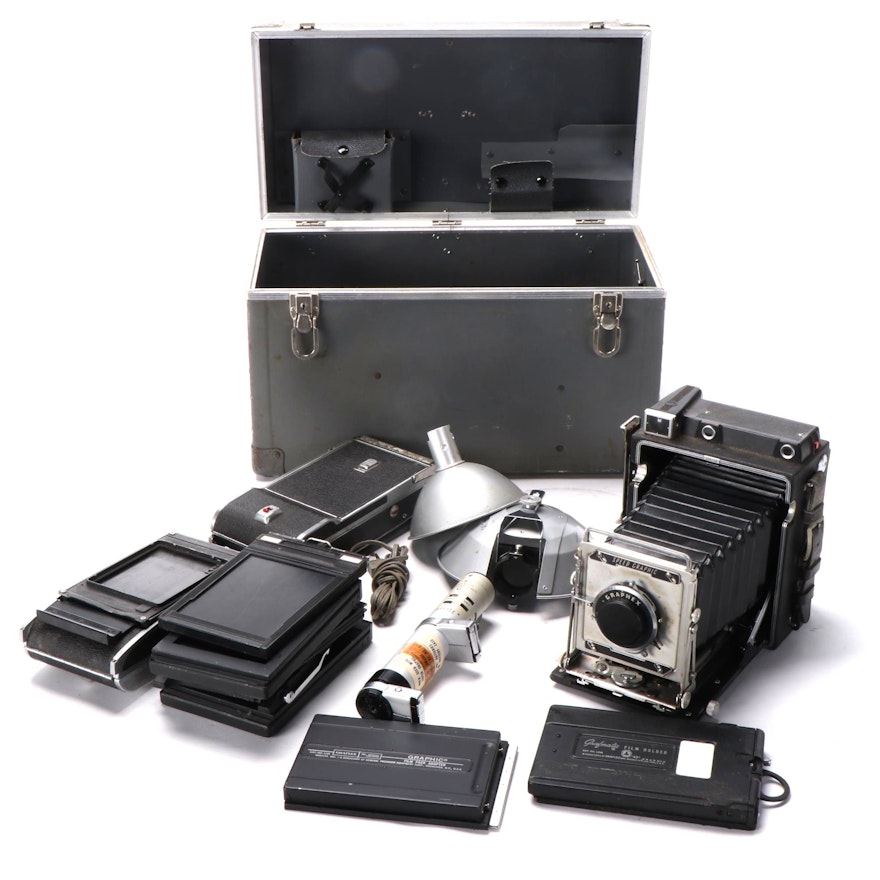 Graflex Speed Graphic Large Format Camera with Other Cameras and Accessories