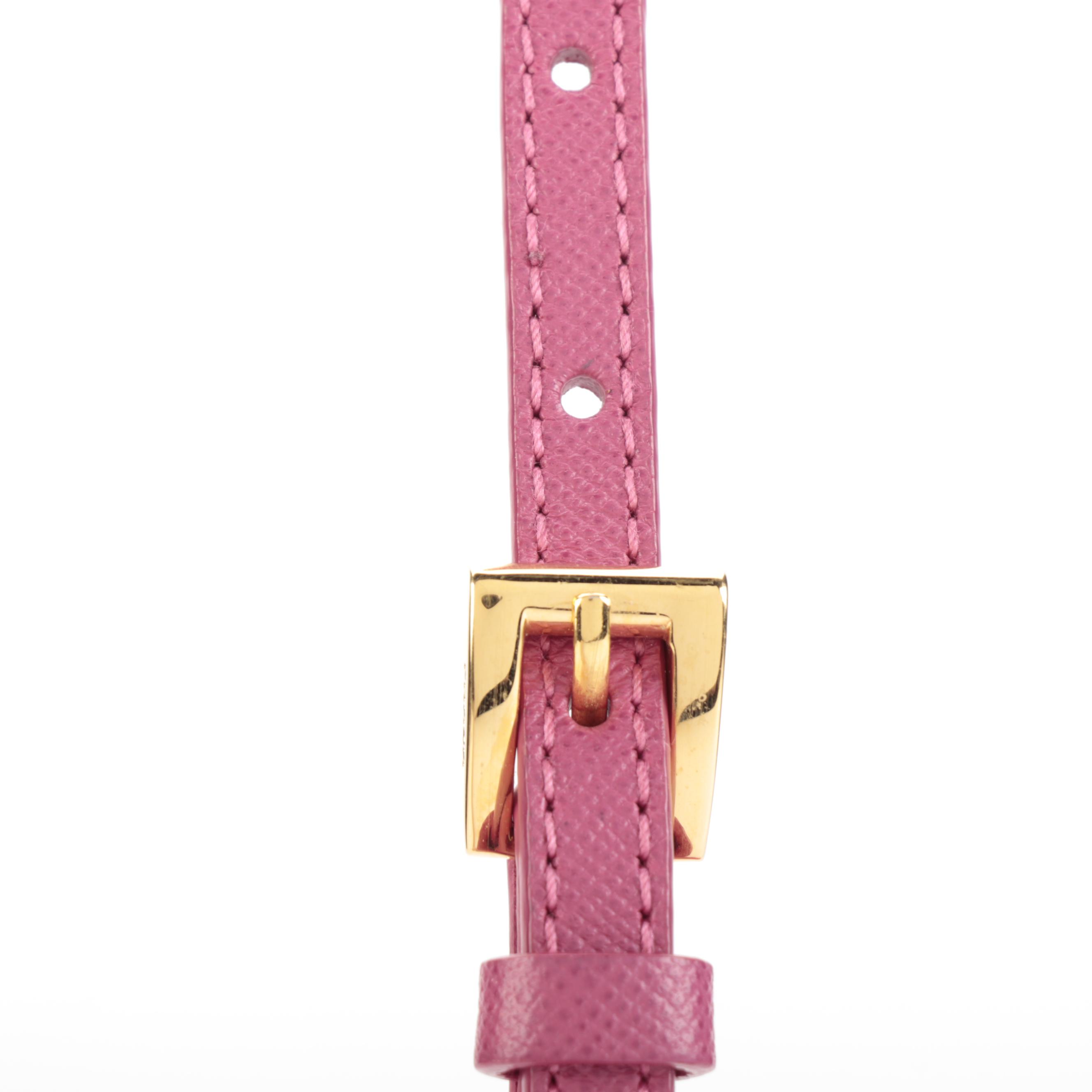 Prada Tessuto Bow Camera Crossbody Bag in Pink Nylon and Saffiano Leather