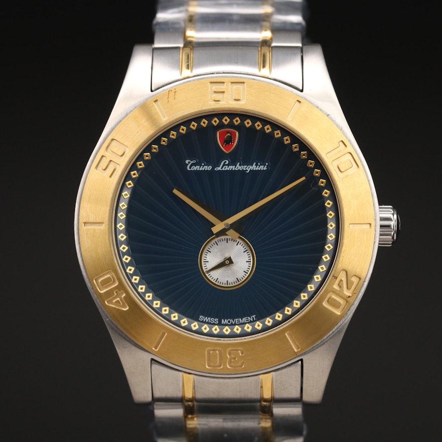 Tonino Lamborghini Two Tone Stainless Steel Wristwatch