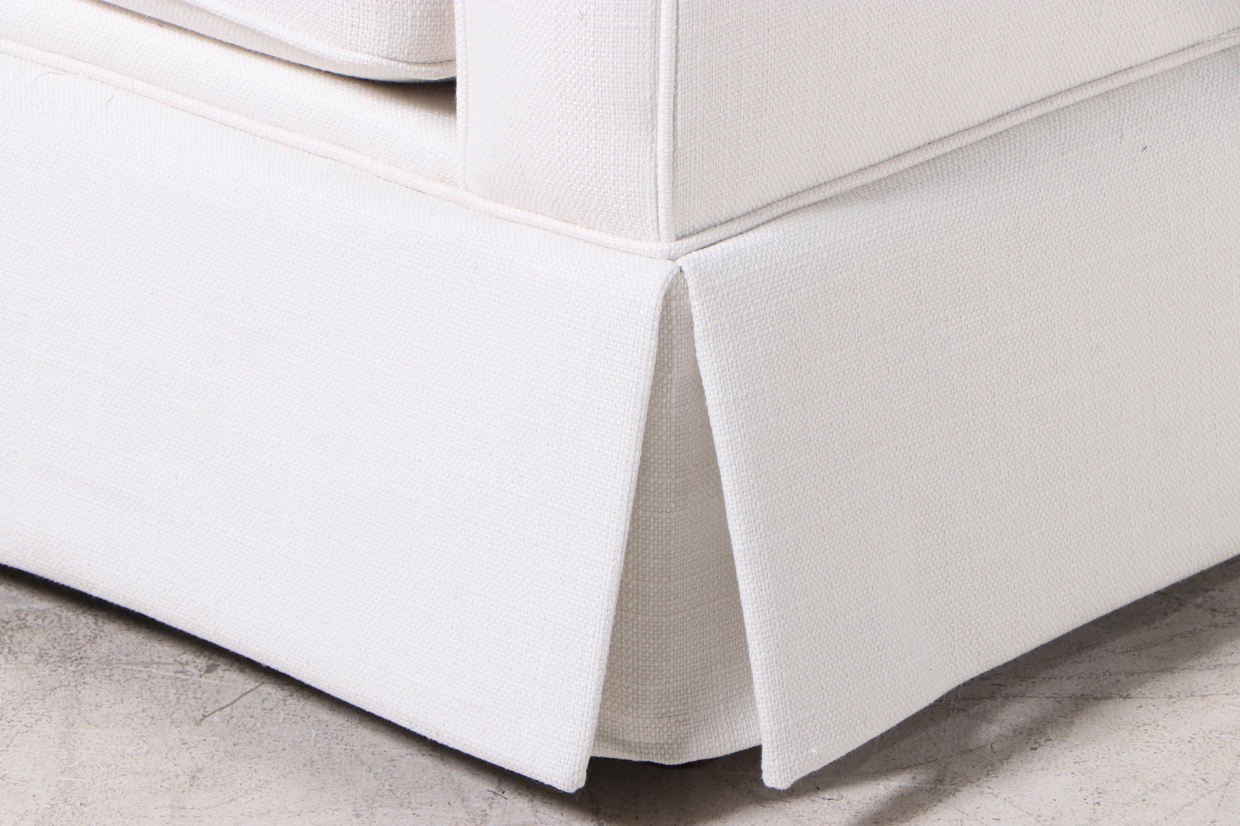 Havertys Furniture "Lacey" Ivory-Upholstered Roll-Arm Loveseat