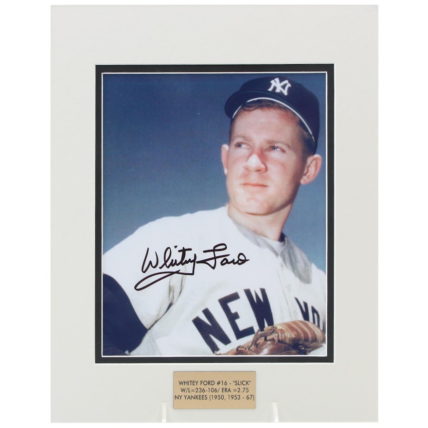 Whitey Ford #16 "Slick" Signed New York Yankees Hall of Fame Pitcher Photo Print