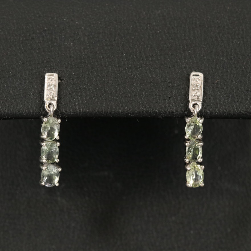 Sterling Zoisite and Topaz Earrings