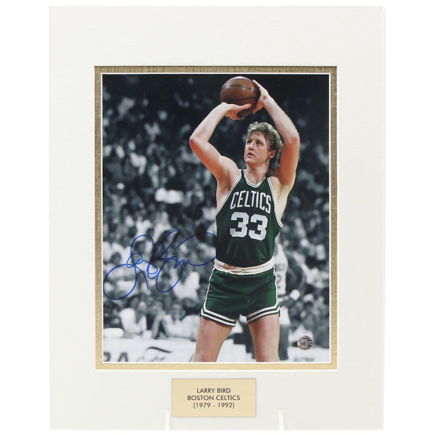 Larry Bird Signed Boston Celtics (1979-1992) NBA Photo Print, COA