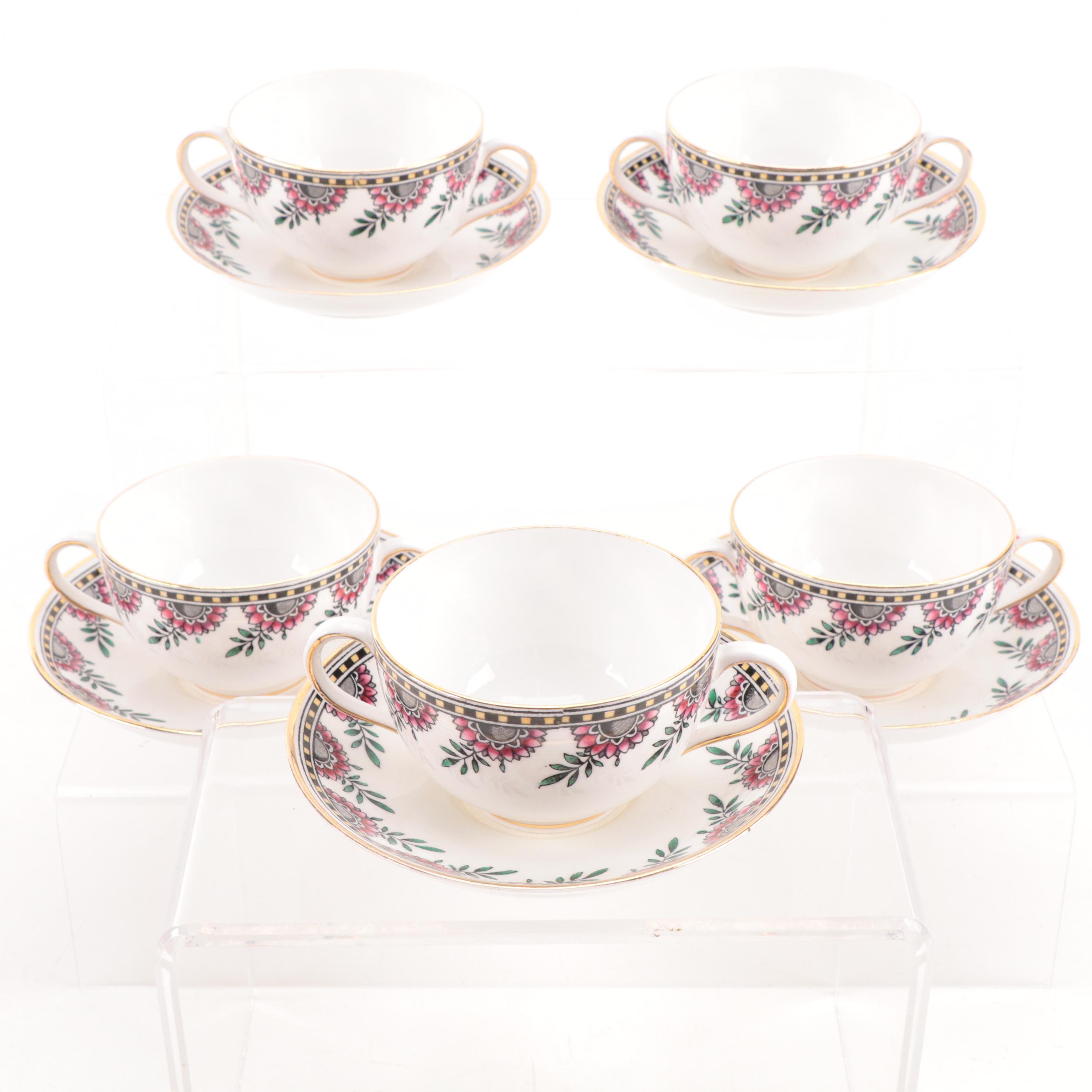 Haviland and Other Bone China and Porcelain Tea Cups, Saucers and Soup Bowls
