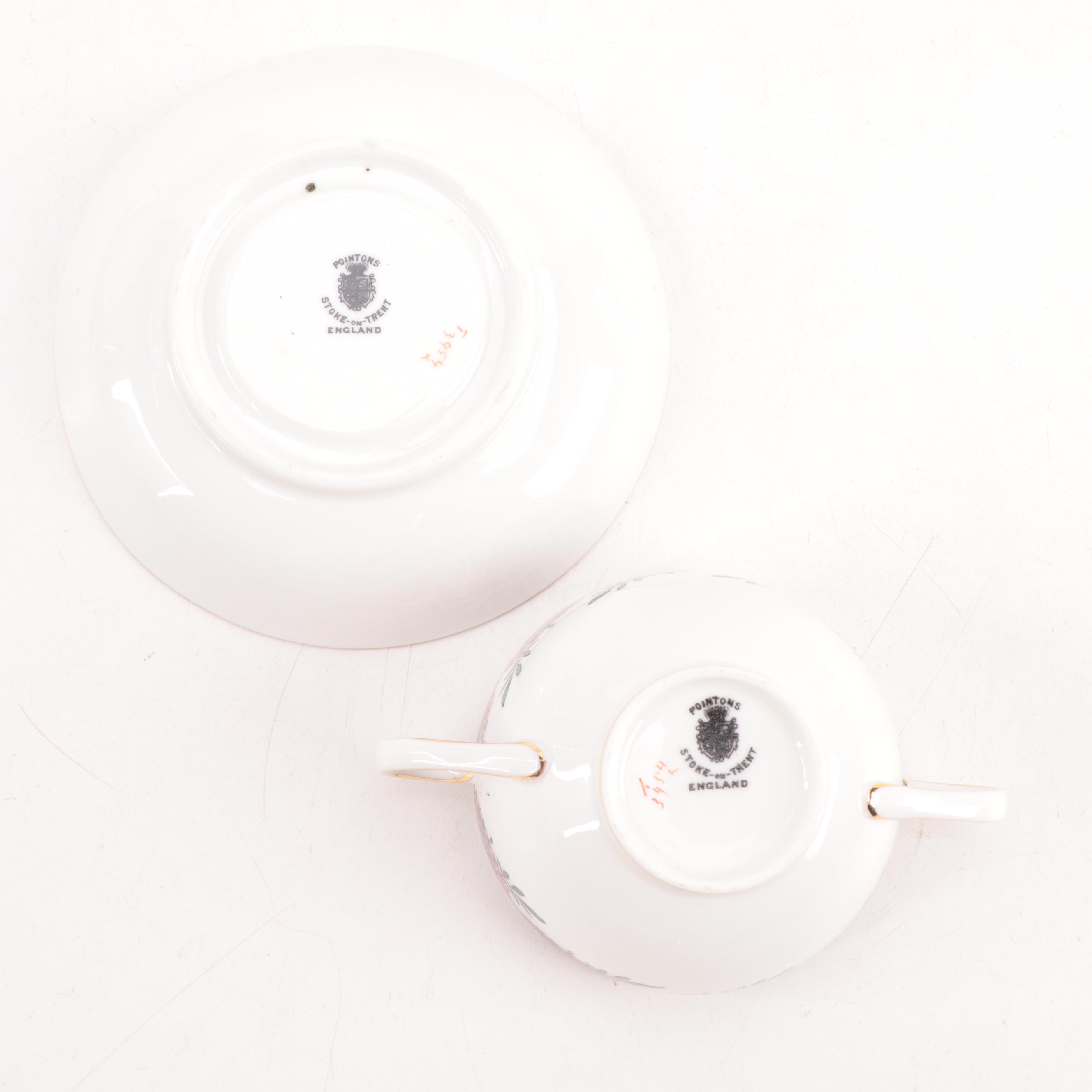 Haviland and Other Bone China and Porcelain Tea Cups, Saucers and Soup Bowls