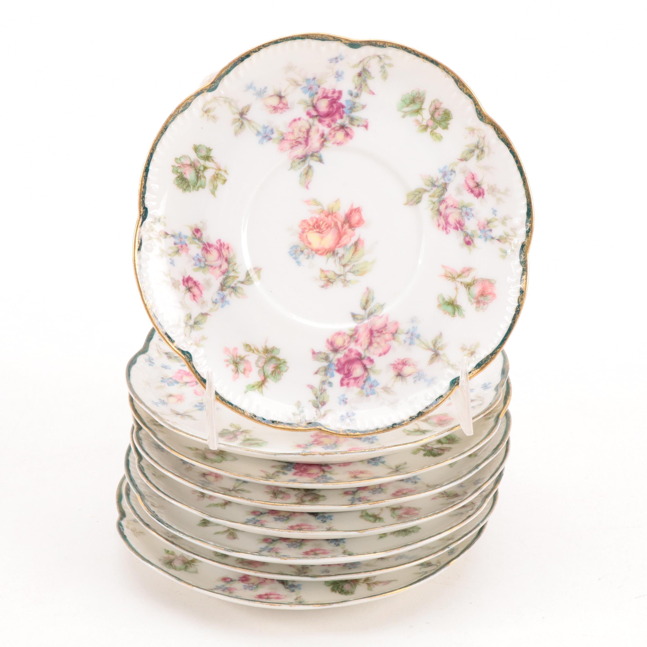 Haviland and Other Bone China and Porcelain Tea Cups, Saucers and Soup Bowls