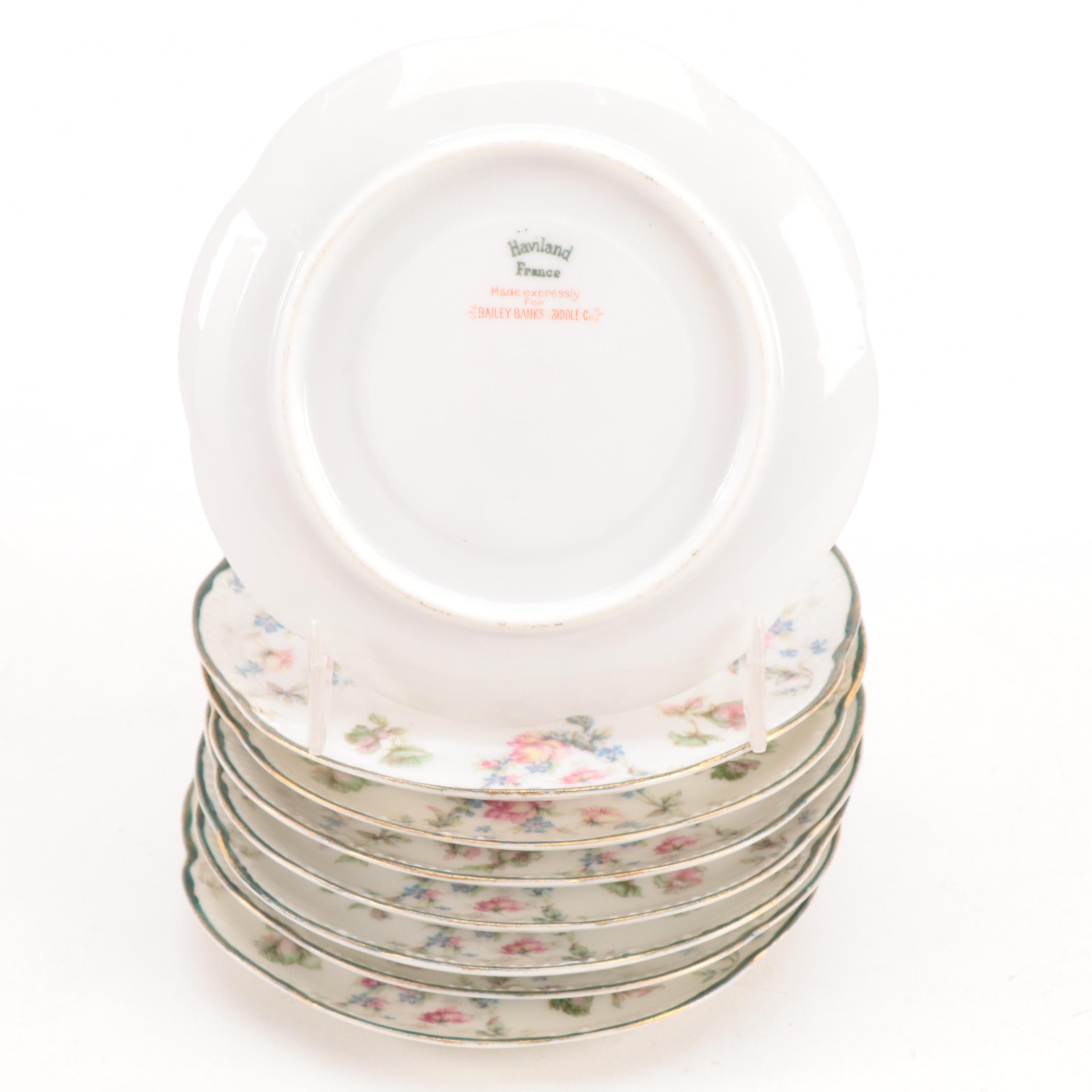 Haviland and Other Bone China and Porcelain Tea Cups, Saucers and Soup Bowls