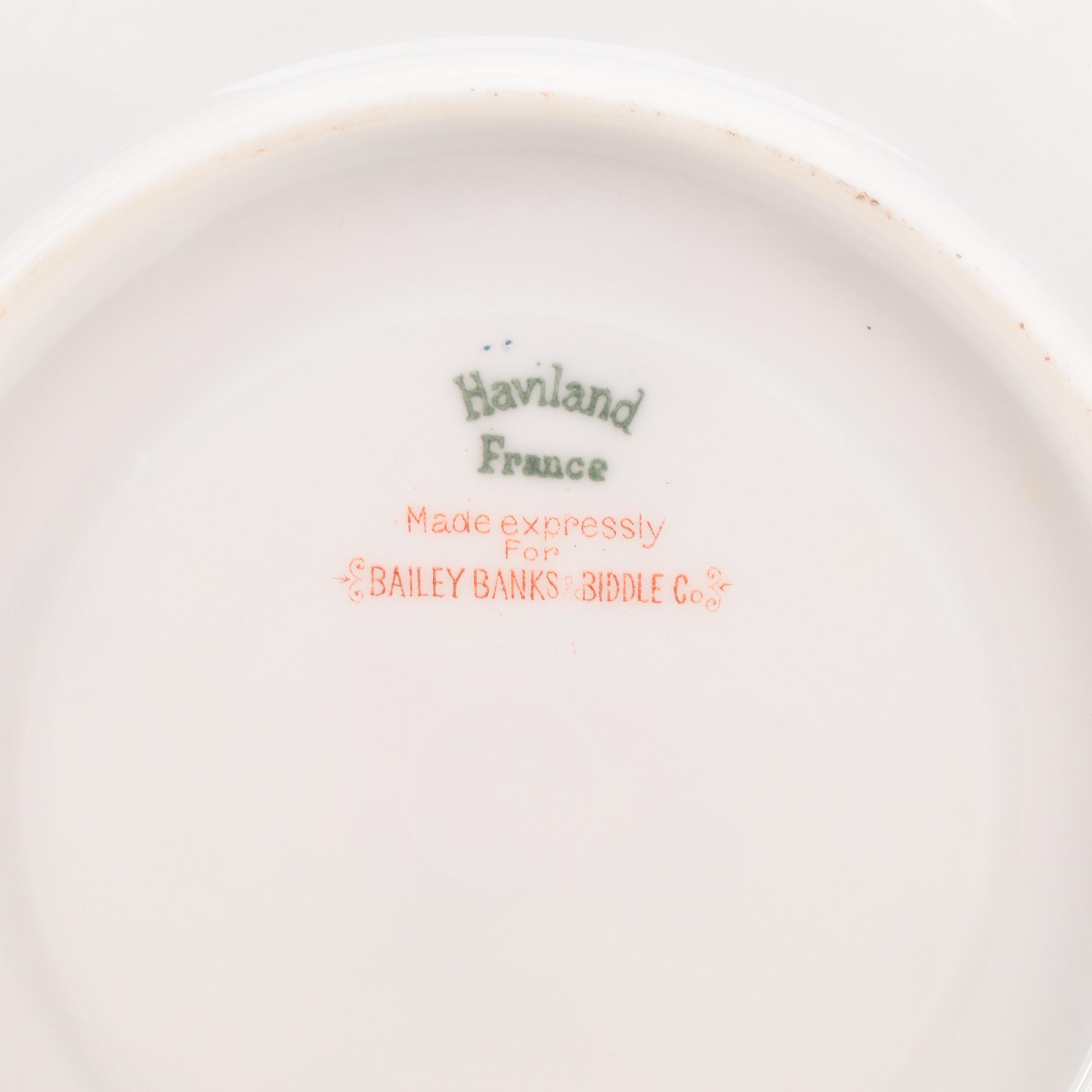 Haviland and Other Bone China and Porcelain Tea Cups, Saucers and Soup Bowls