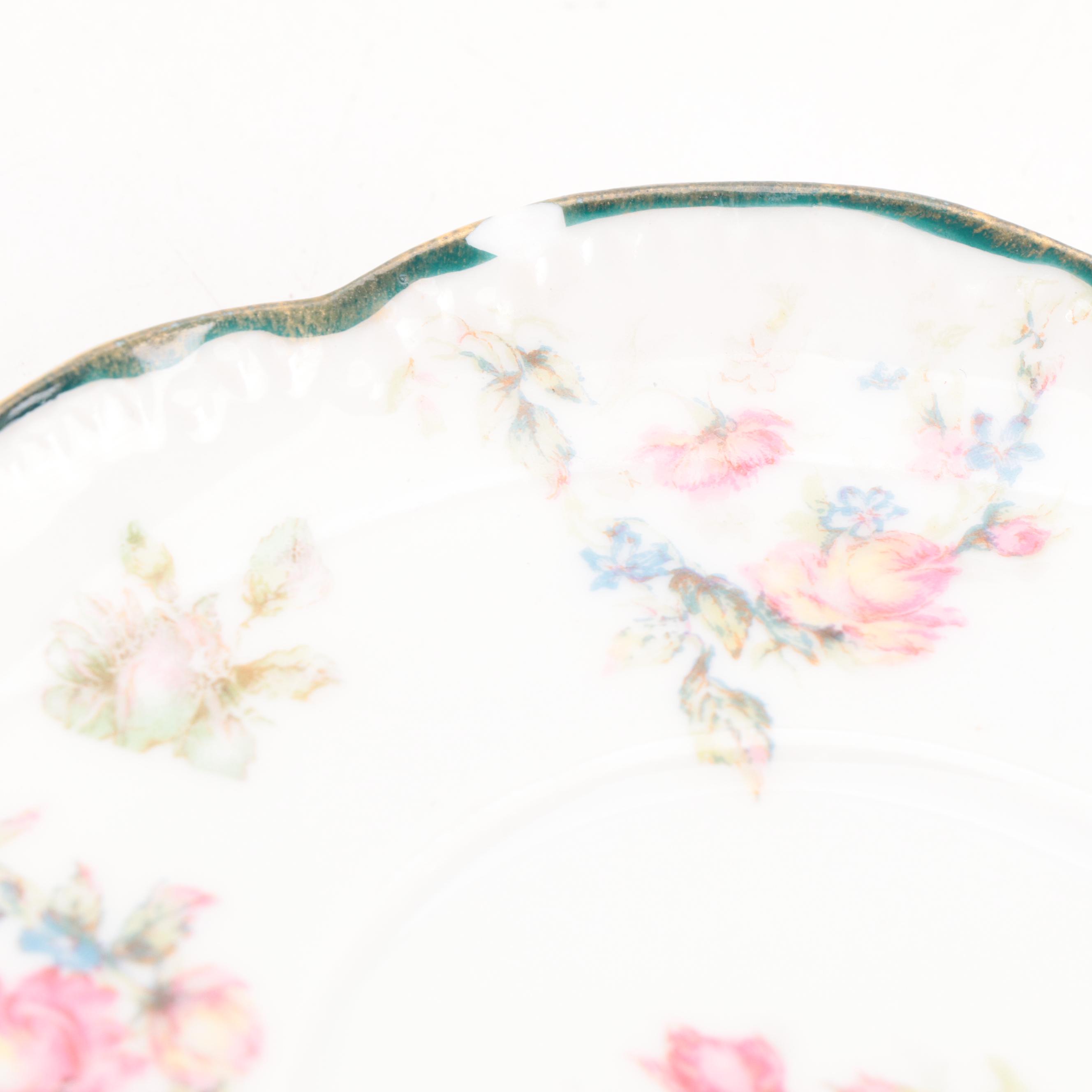 Haviland and Other Bone China and Porcelain Tea Cups, Saucers and Soup Bowls