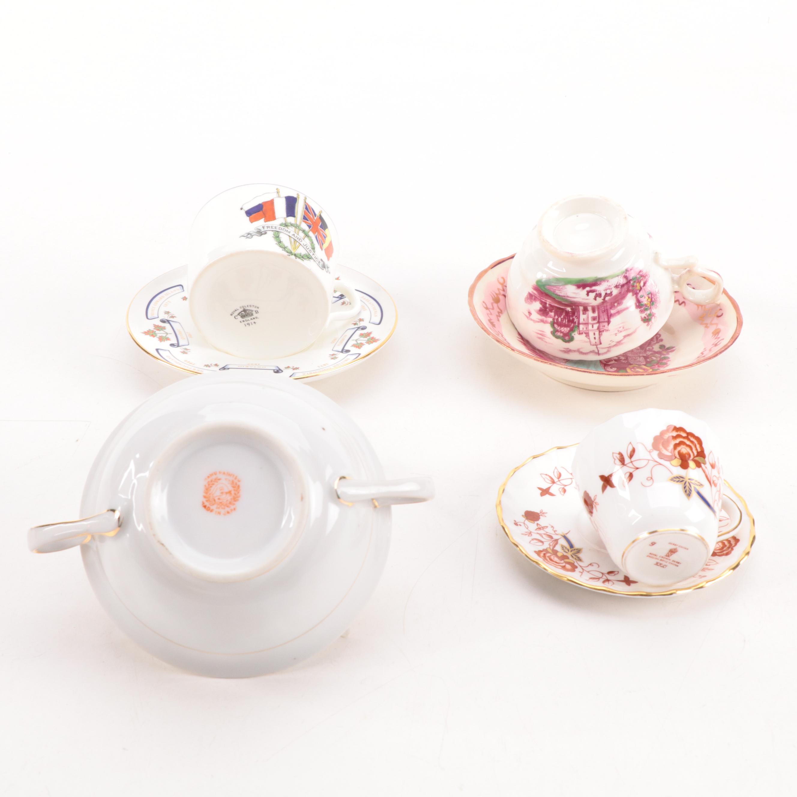 Haviland and Other Bone China and Porcelain Tea Cups, Saucers and Soup Bowls