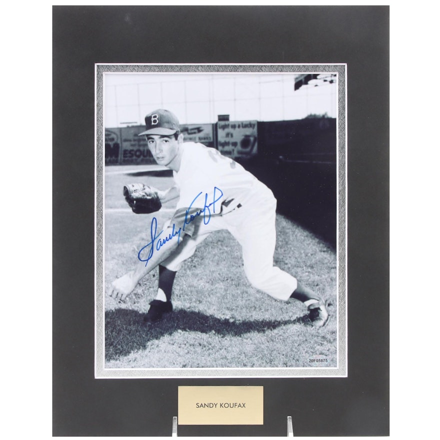 Sandy Koufax Signed Brooklyn Dodgers Hall of Fame Pitcher Photo Print, COA