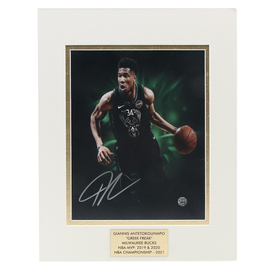 Giannis Antetokounmpo Signed "Greek Freak" Milwaukee Bucks NBA Photo Print