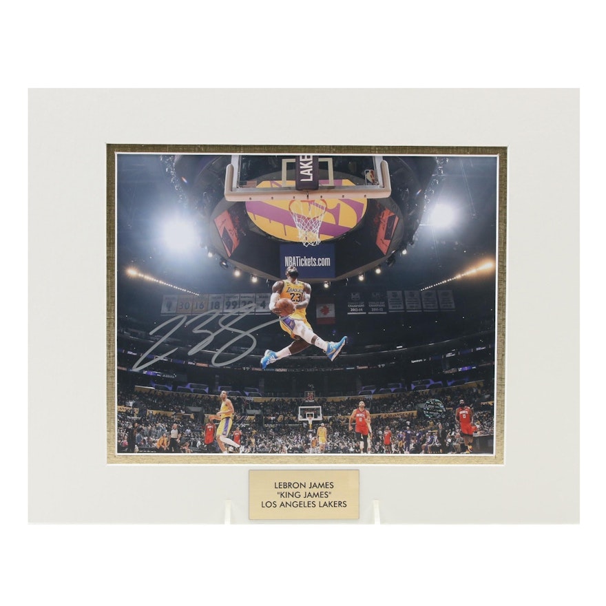 LeBron James "King James" Signed Los Angeles Lakers NBA Photo Print, COA