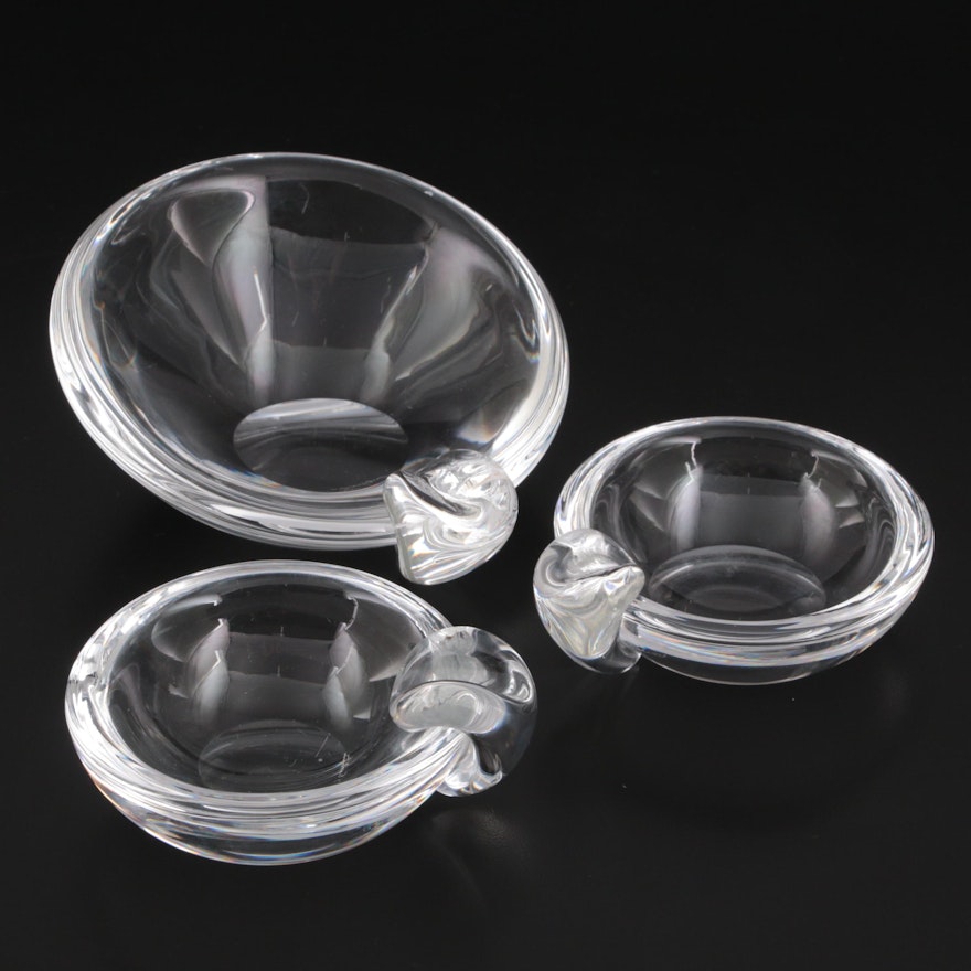 Steuben Art Glass Sloping Bowl Ashtray Designed by David Hills with Others