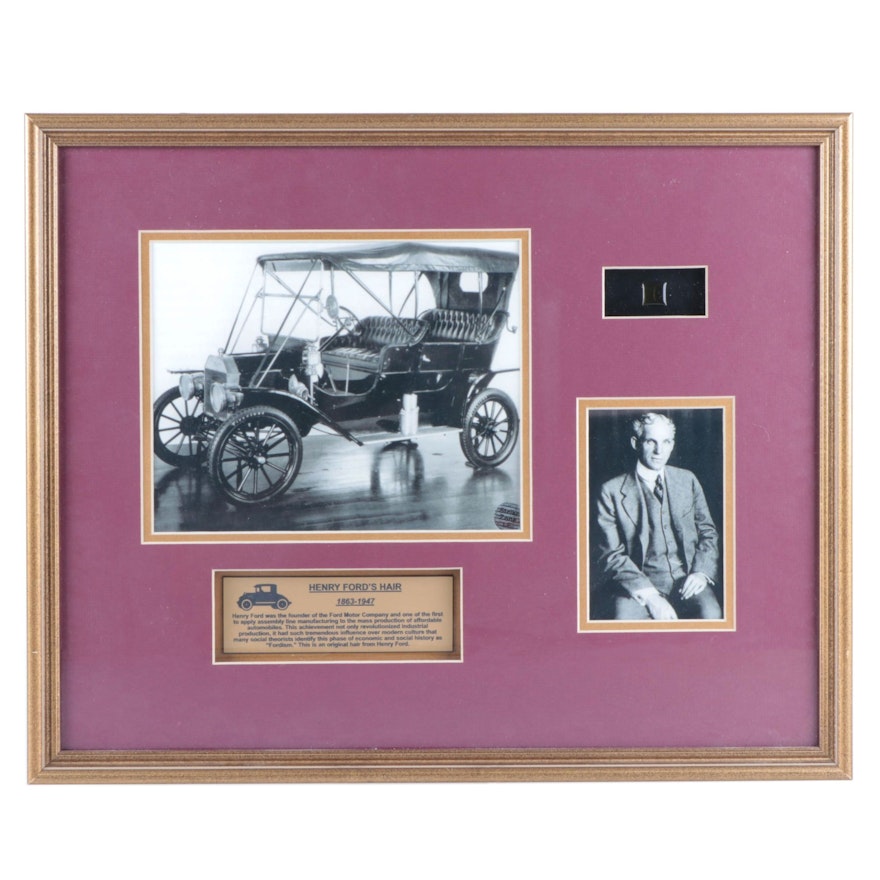Henry Ford, Ford Motor Company Founder, Artifact Display with Framed COA