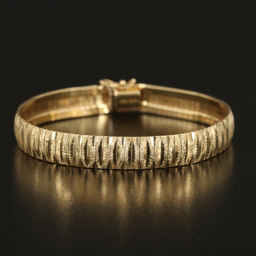 Italian 10K Diamond Cut Bracelet