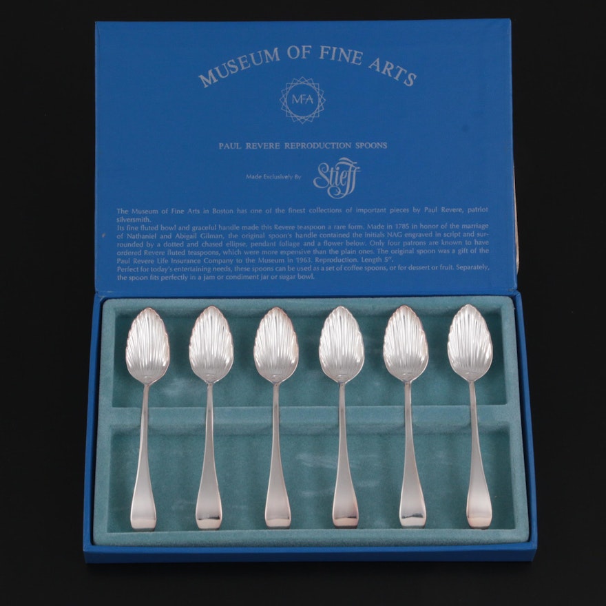 Stieff for Museum of Fine Arts Boston Silver Plate Paul Revere Spoon Set