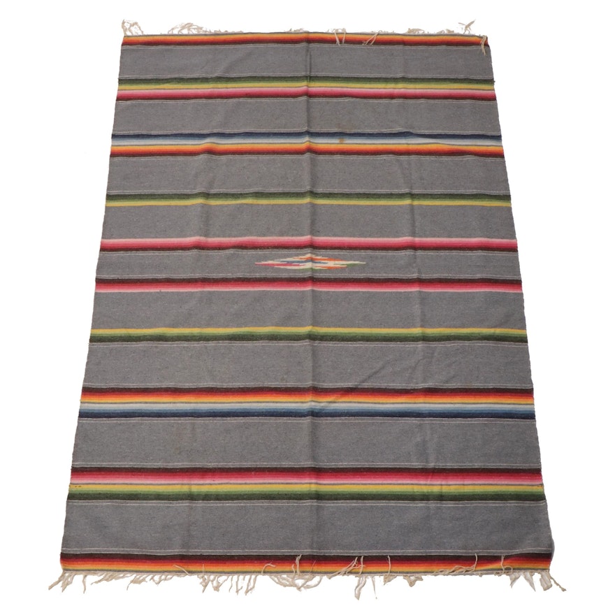 Mexican Flatweave Wool Serape Blanket