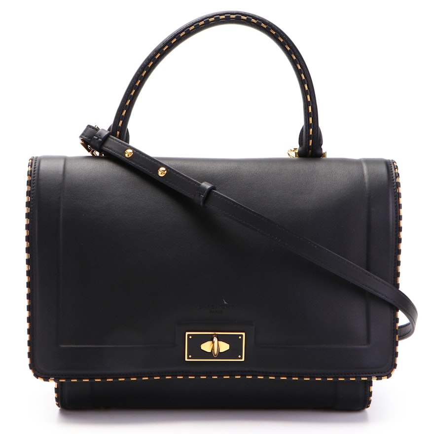 Givenchy Shark Small Convertible Satchel in Black Leather