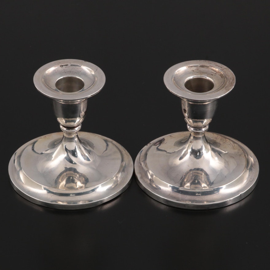 La Pierre Mfg. Co. Weighted Sterling Silver Candlesticks, Early 20th Century