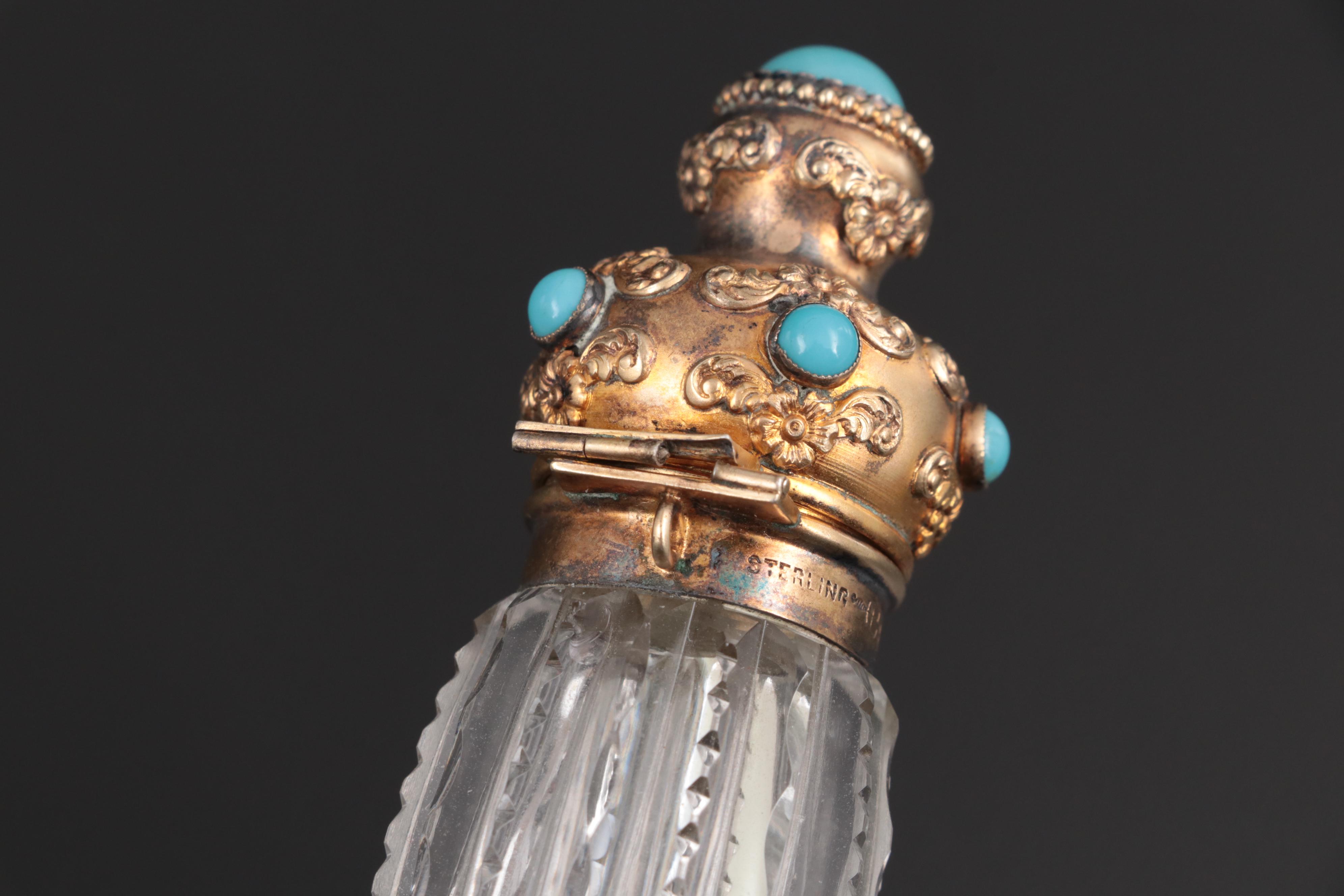 Blackinton Sterling and Glass Perfume Chatelaine with Other Perfume Bottles