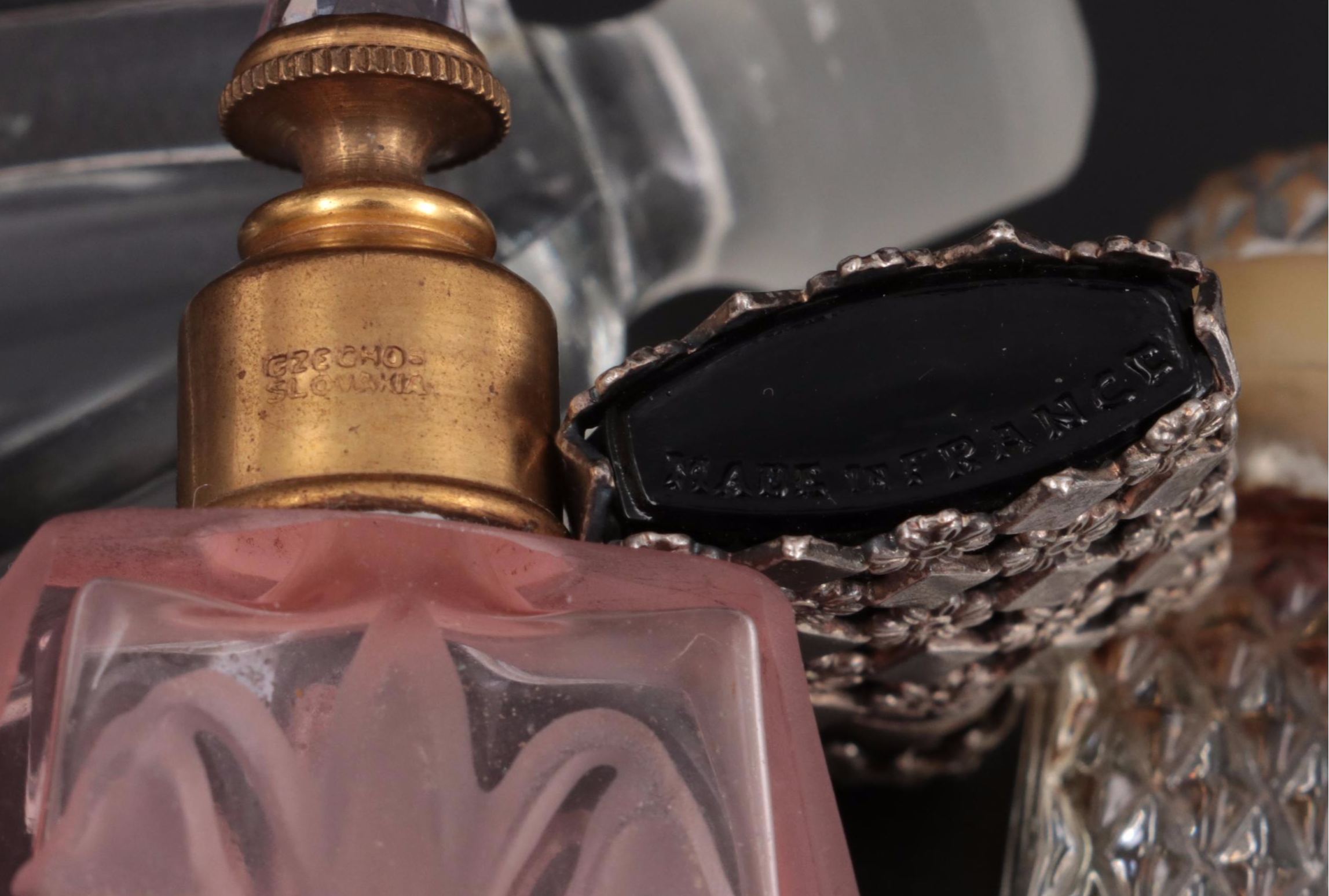 Blackinton Sterling and Glass Perfume Chatelaine with Other Perfume Bottles