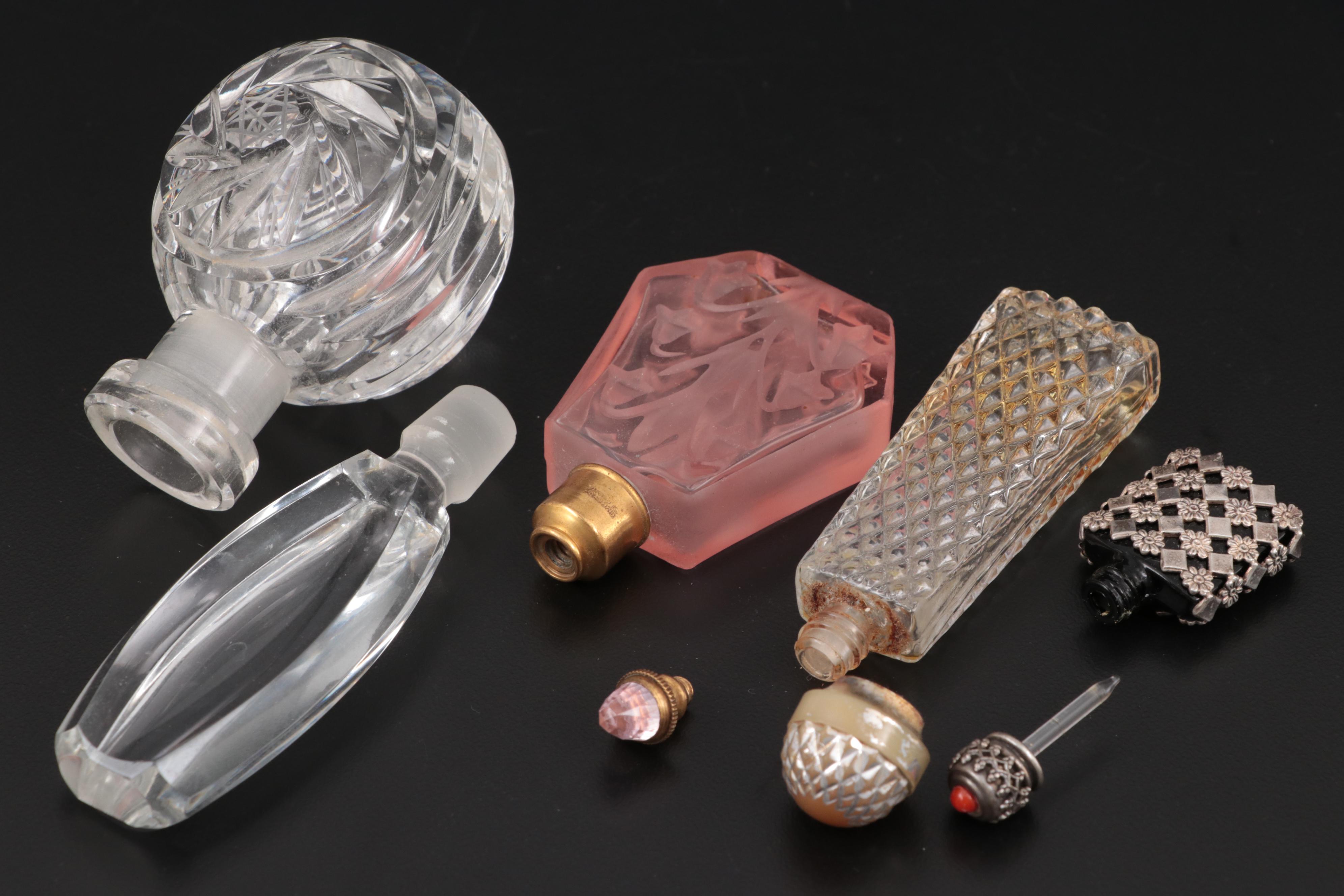 Blackinton Sterling and Glass Perfume Chatelaine with Other Perfume Bottles