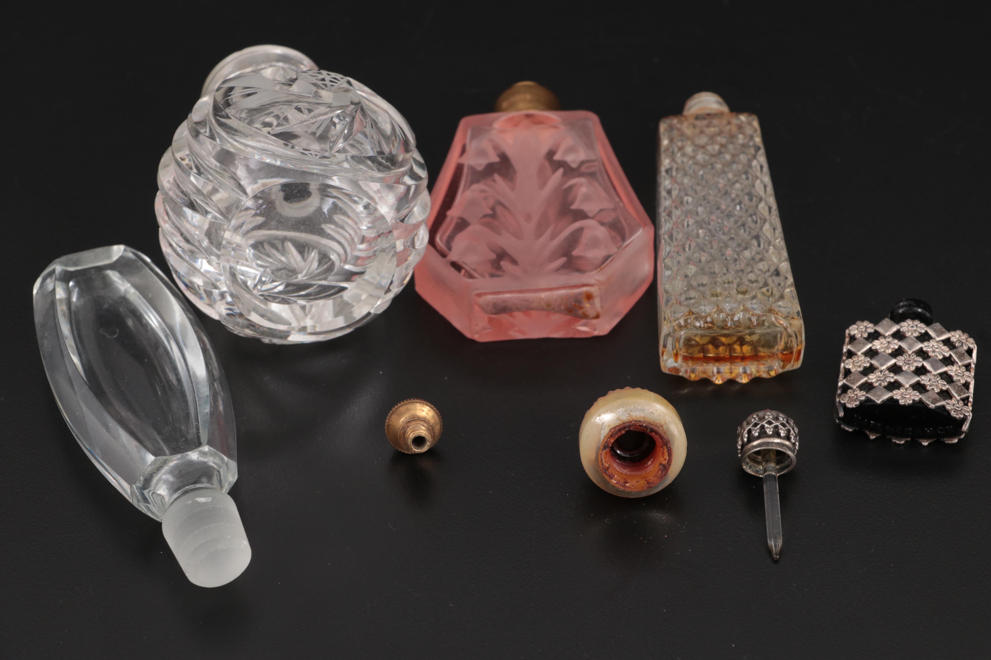 Blackinton Sterling and Glass Perfume Chatelaine with Other Perfume Bottles