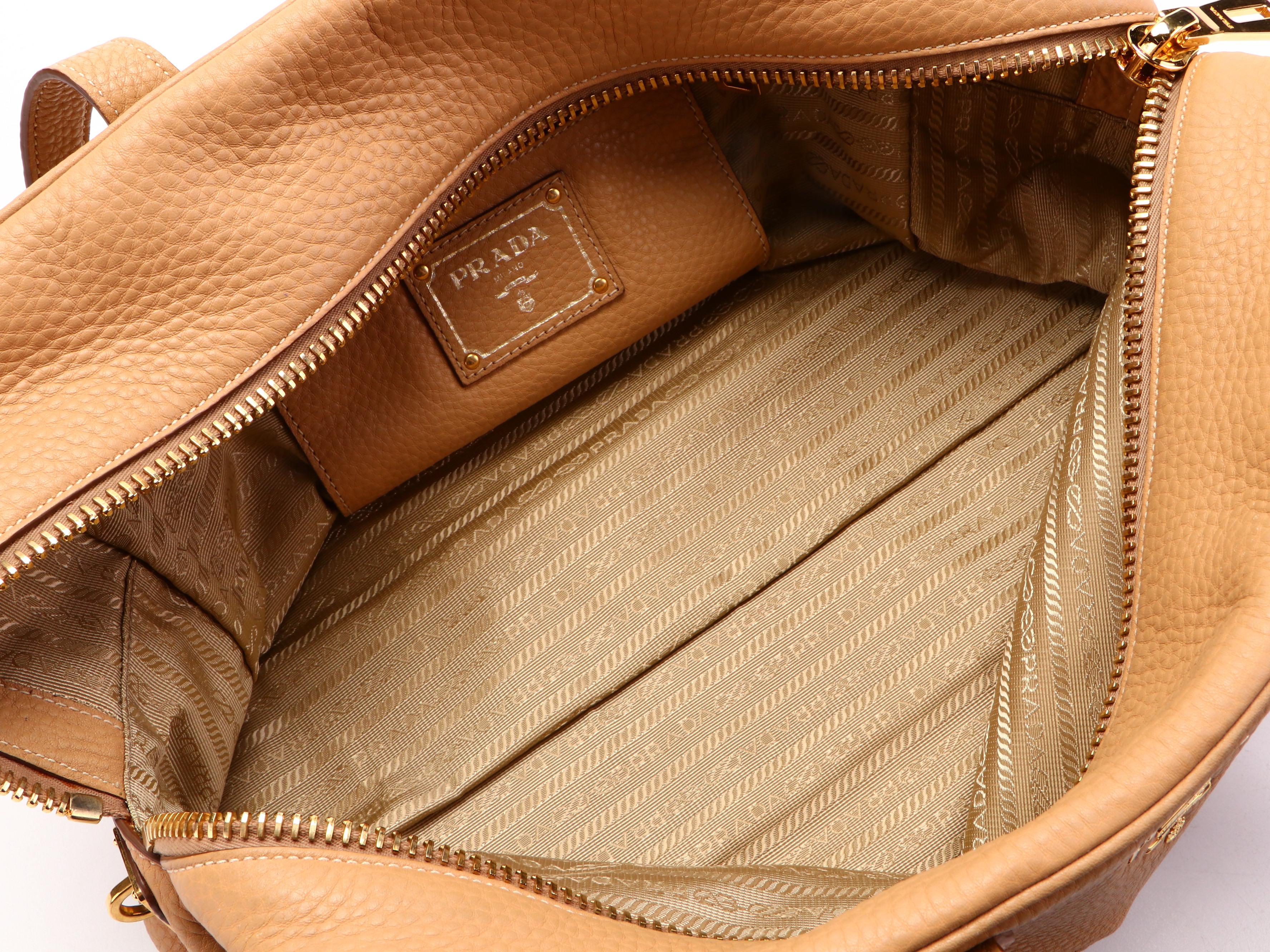 Prada Bauletto Large Bag in Vitello Daino Leather