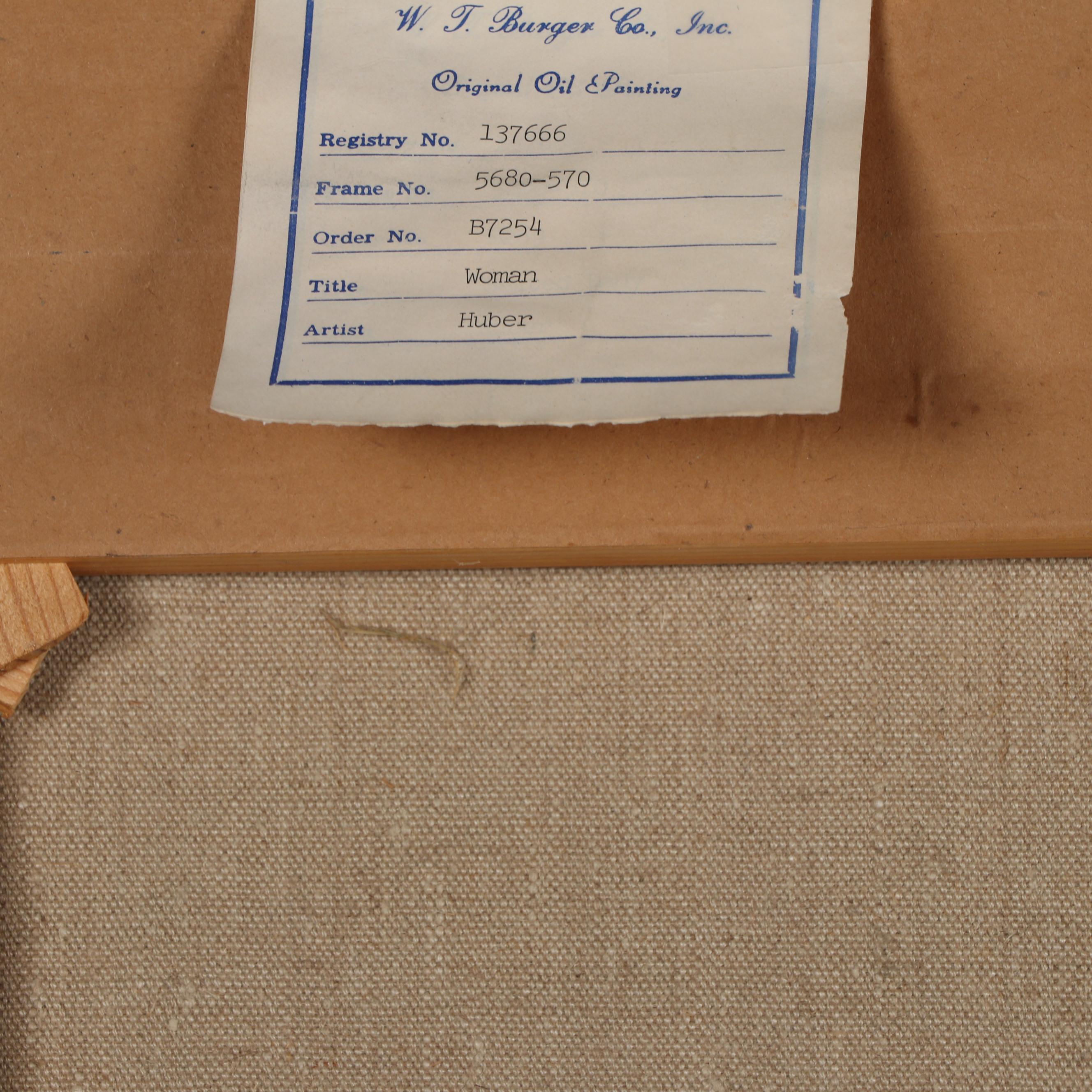 Alfred G. Huber Modernist Figural Oil Painting "Woman"