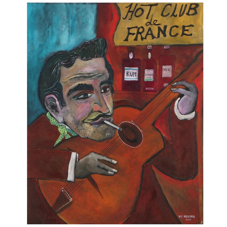 W. C. Hemming Folk Art Oil Painting "Hot Club de France," 2004