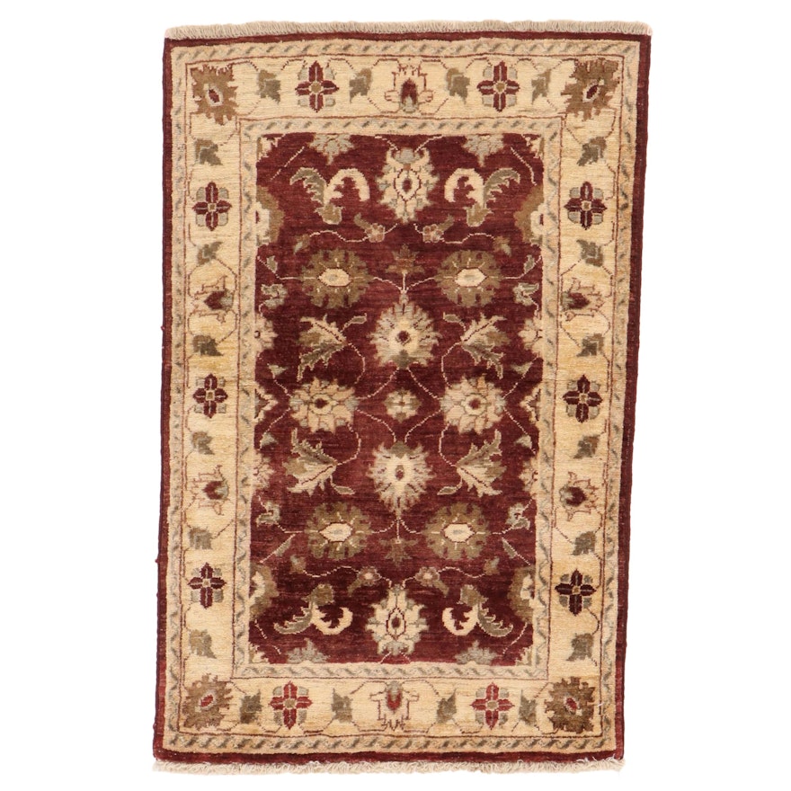 2'7 x 4' Hand-Knotted Pakistani Oushak Accent Rug