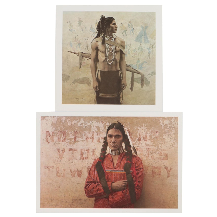 James Bama Offset Lithographs "Heritage" and "Contemporary Sioux Indian"