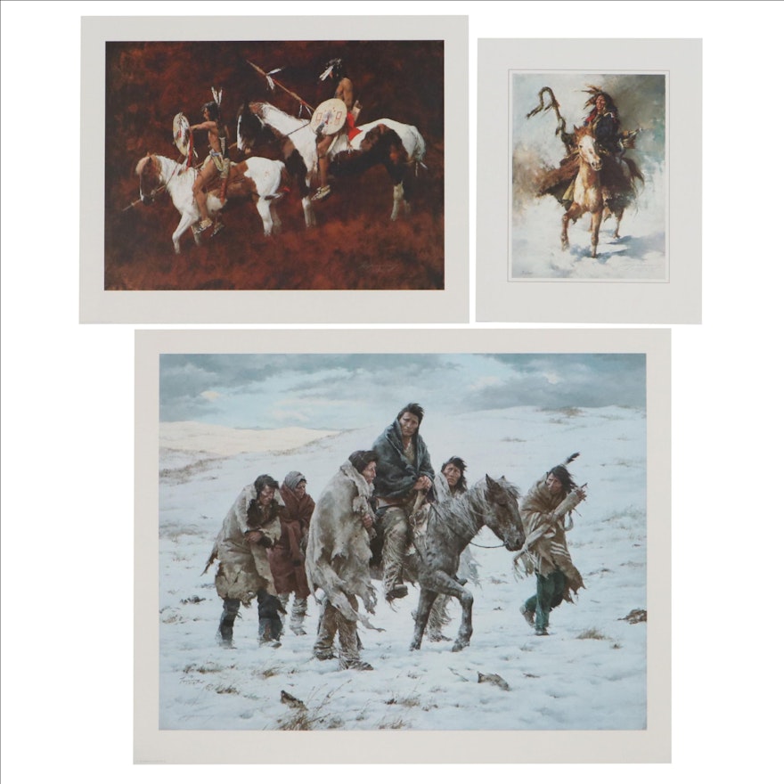 Howard Terpning Offset Lithographs Including "Chief Joseph Rides to Surrender"