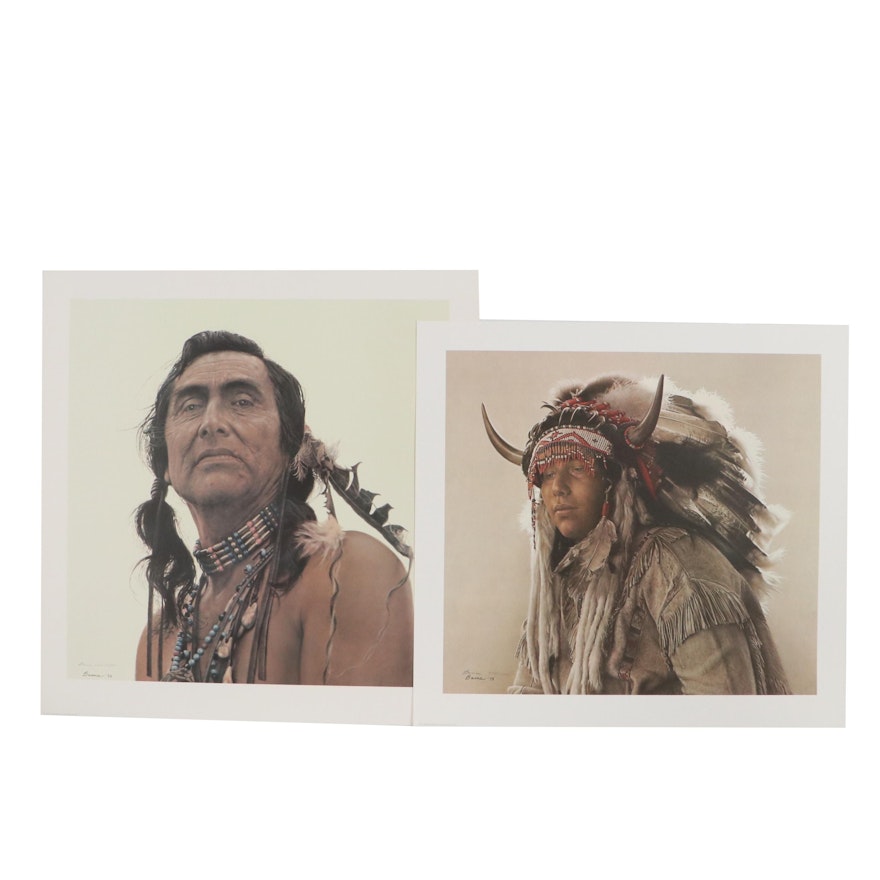 James Bama Offset Lithographs of Native American Figures