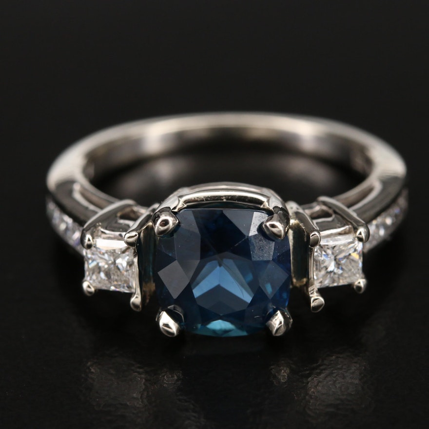 14K 4.03 CT Sapphire and Diamond Ring with AGL Report